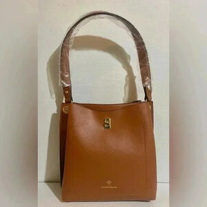 Nanette lepore PVC brown leather satchel handbag